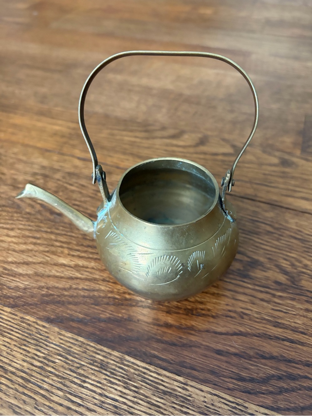 Vintage Small Ornate Brass Metal Teapot Handle No Lid